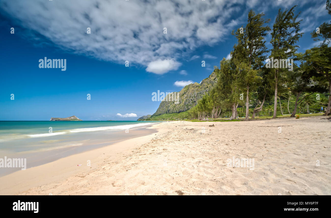 Paradies at Waimanalo Beach Park on Oahu, Hawaii Stock Photo