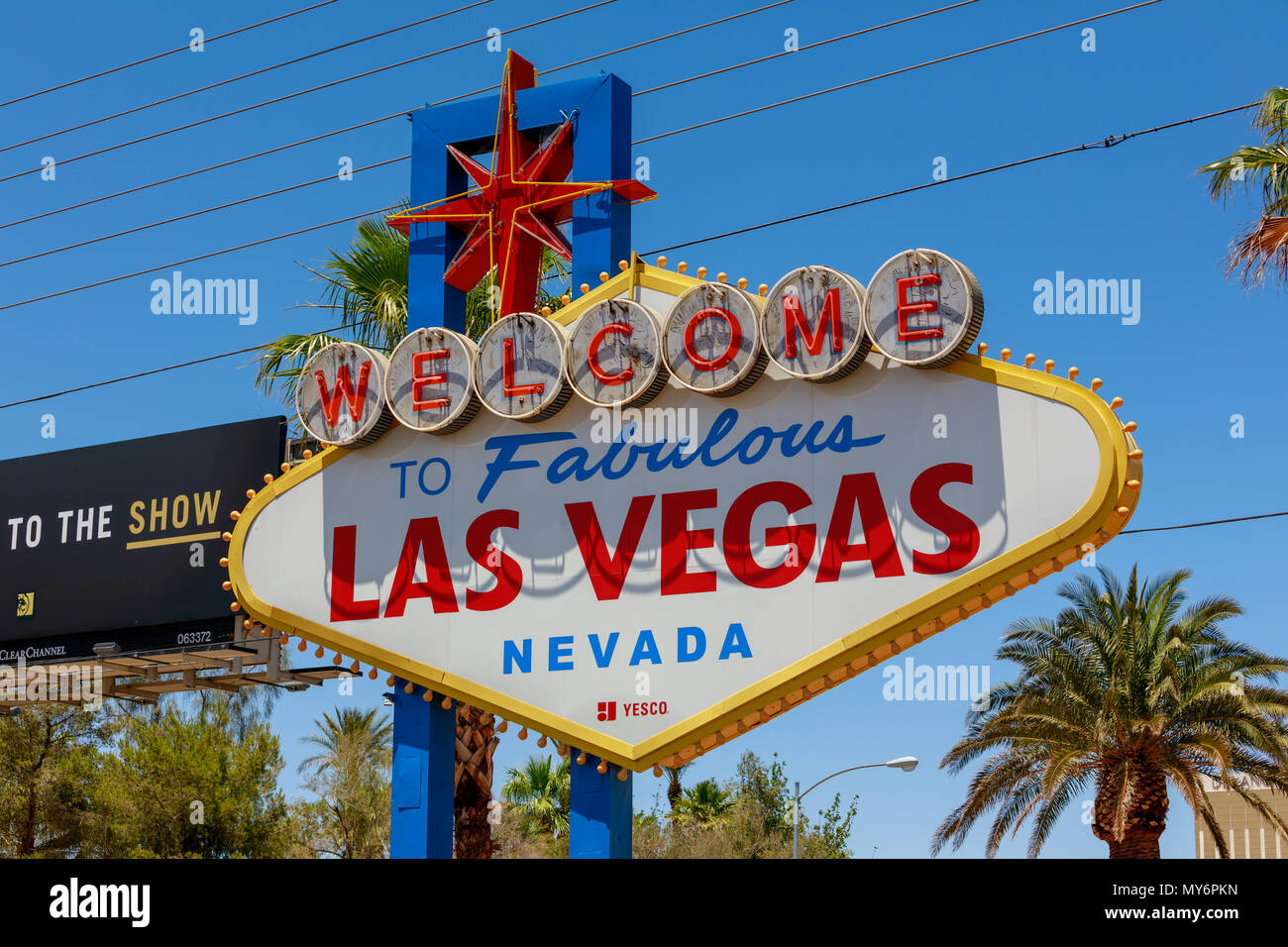 Las Vegas, Nevada - May 29, 2018 : Welcome to Fabulous Las Vegas sign at  the south end of world famous Las Vegas strip Stock Photo - Alamy