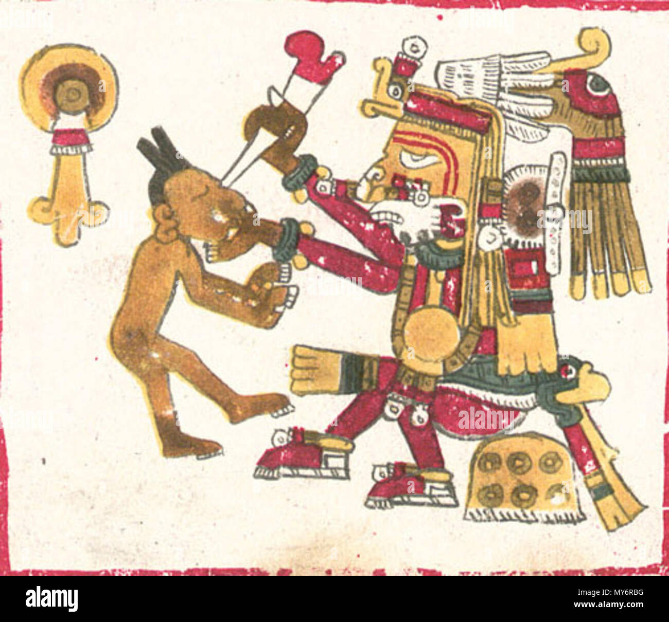 English: God Xochipilli, described in the Codex Borgia. Español