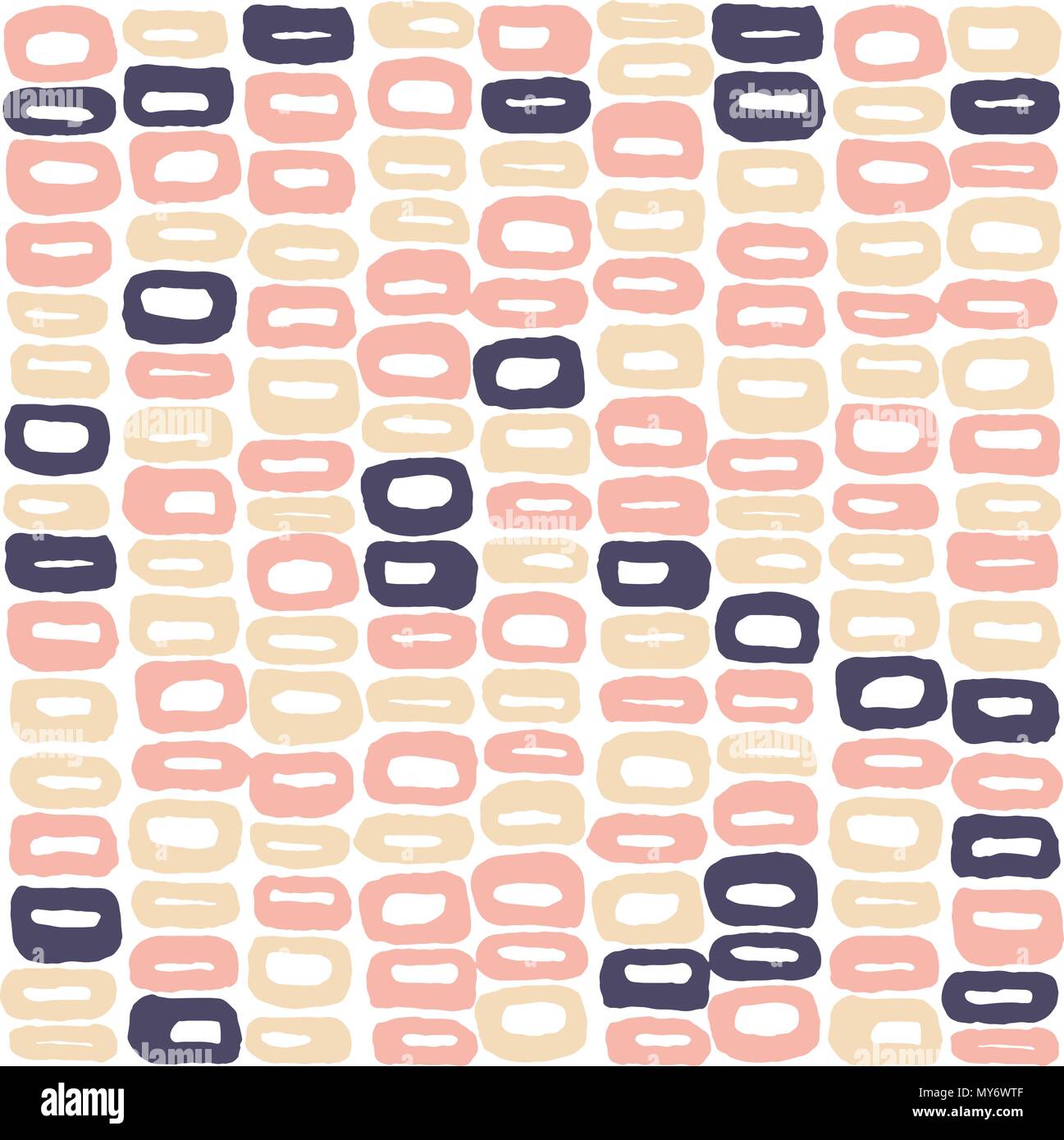 Seamless vector pattern of 60s in beige colours Stock Vector