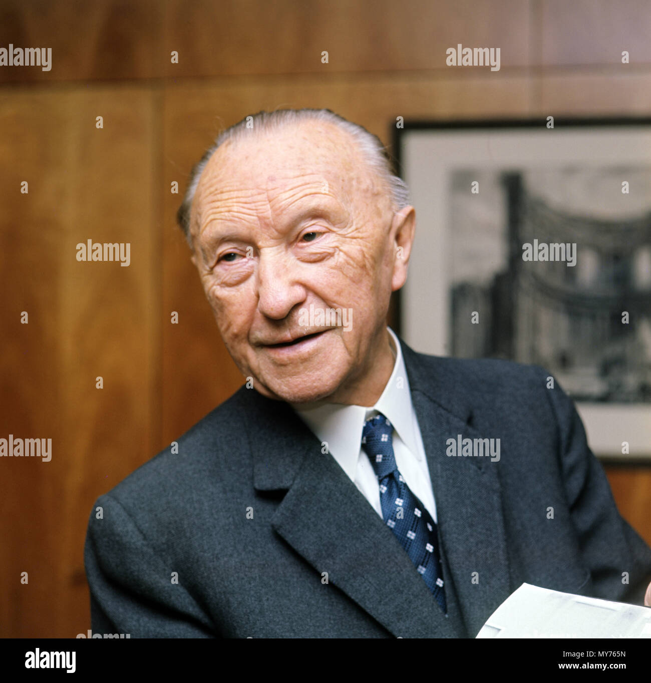 Konrad Adenauer (1876-1967), first Chancellor of the Federal Republic of Germany, pictured in early 1966.  | usage worldwide Stock Photo