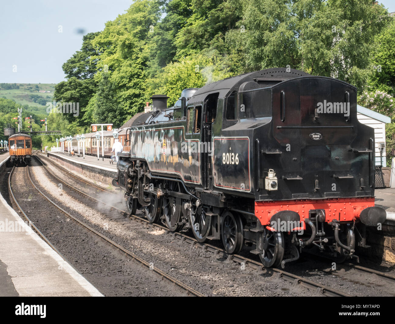 BR 2-6-4T Standard Tank 80136 at Grosmont station. Designed by Robert ...