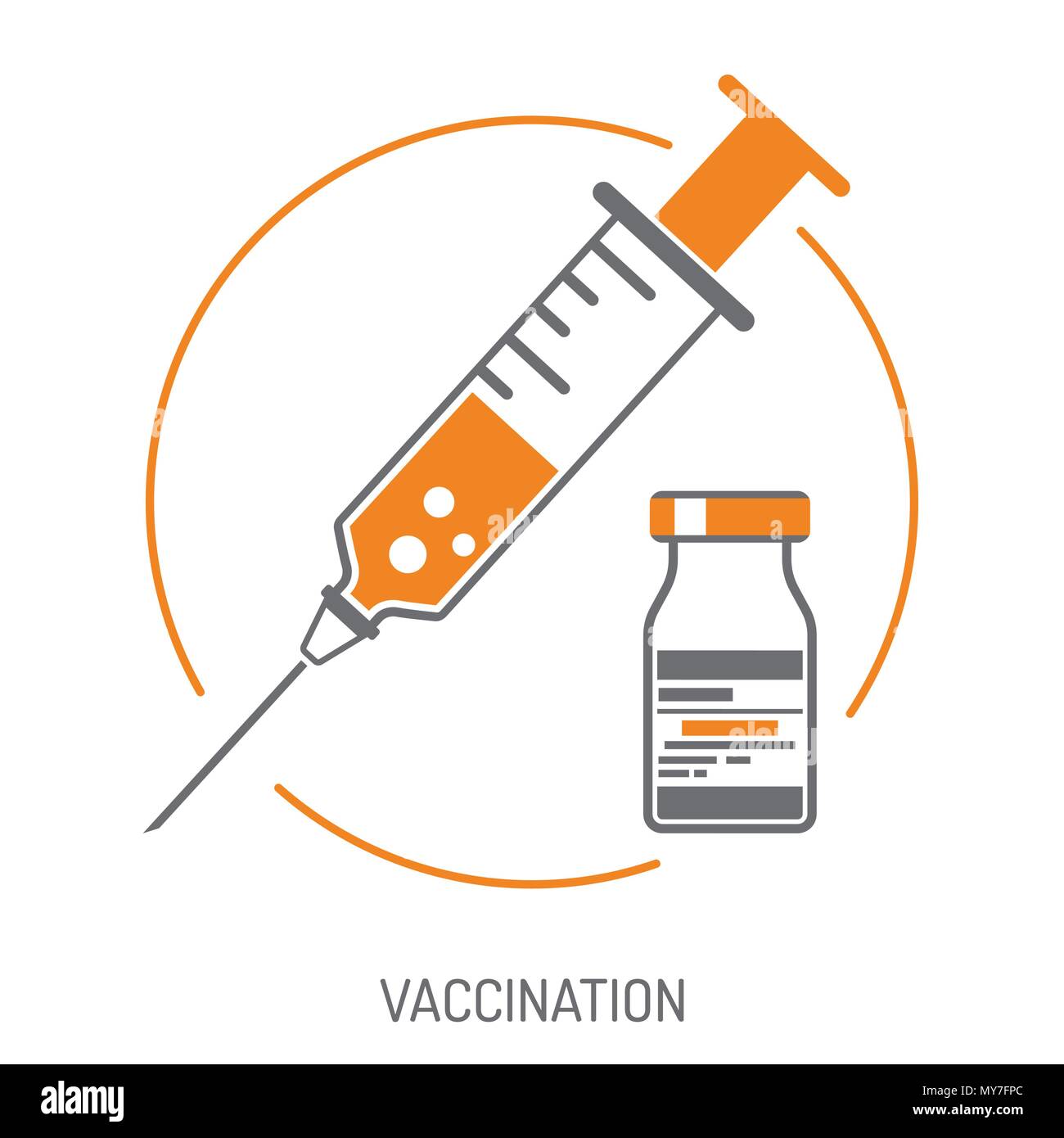 Medical symbol syringe vial vector hires stock photography and images