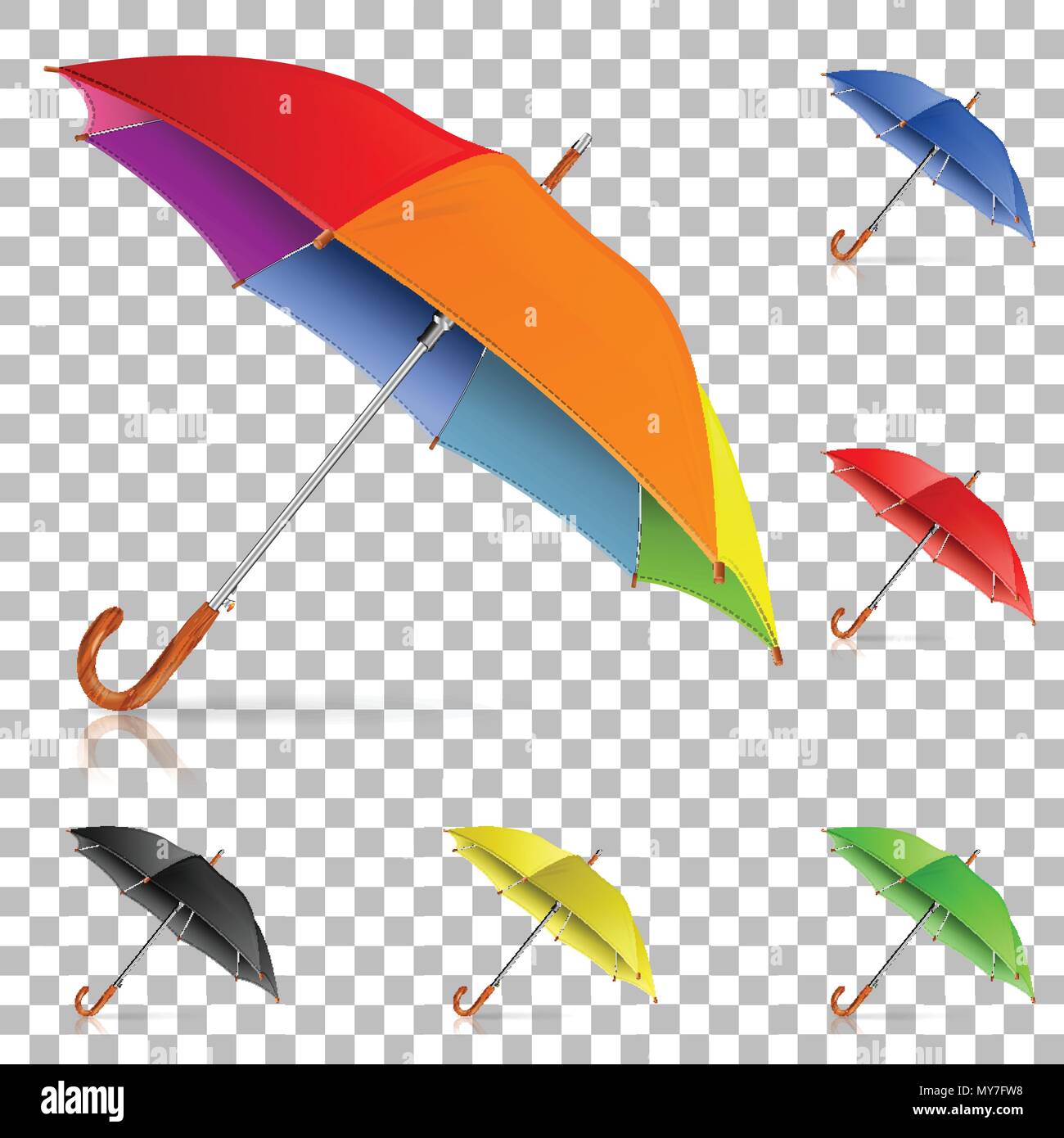 Set Realistic Umbrellas Stock Vector