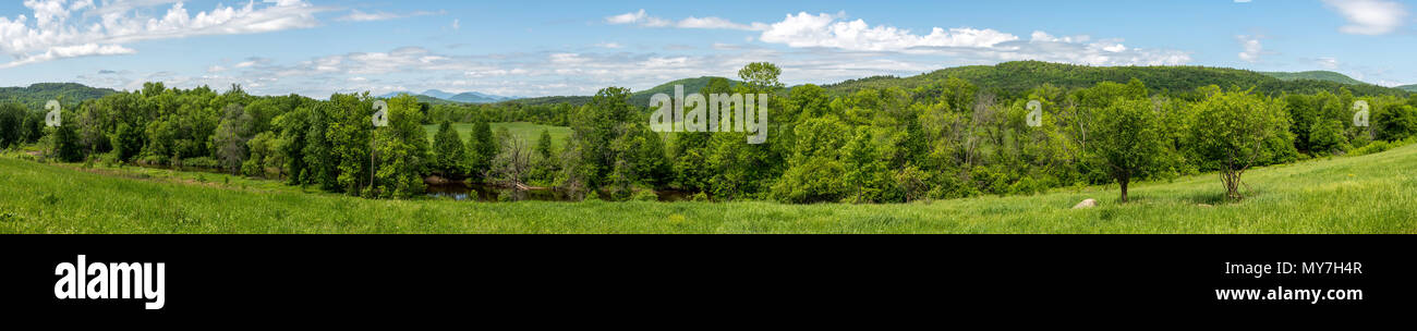 Panoramic view of a land in summer in northern state of NY Stock Photo