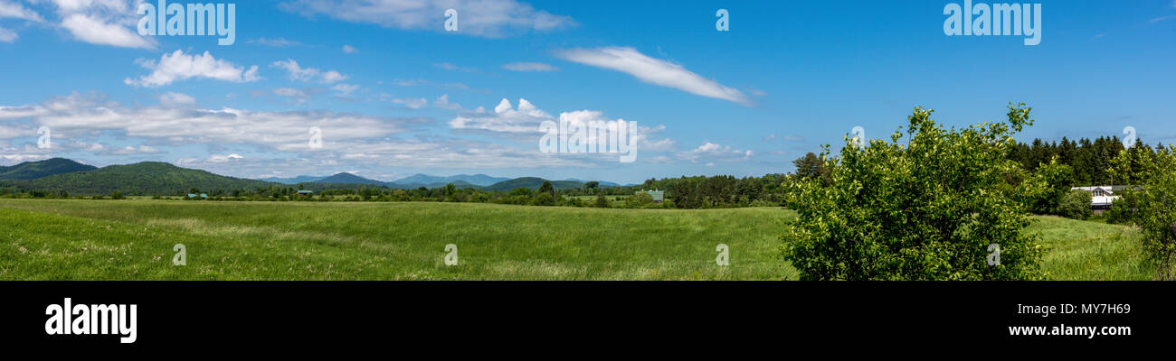 Panoramic view of a land in summer in northern state of NY Stock Photo