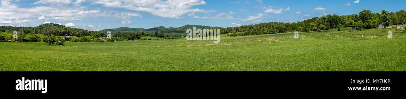 Panoramic view of a land in summer in northern state of NY Stock Photo