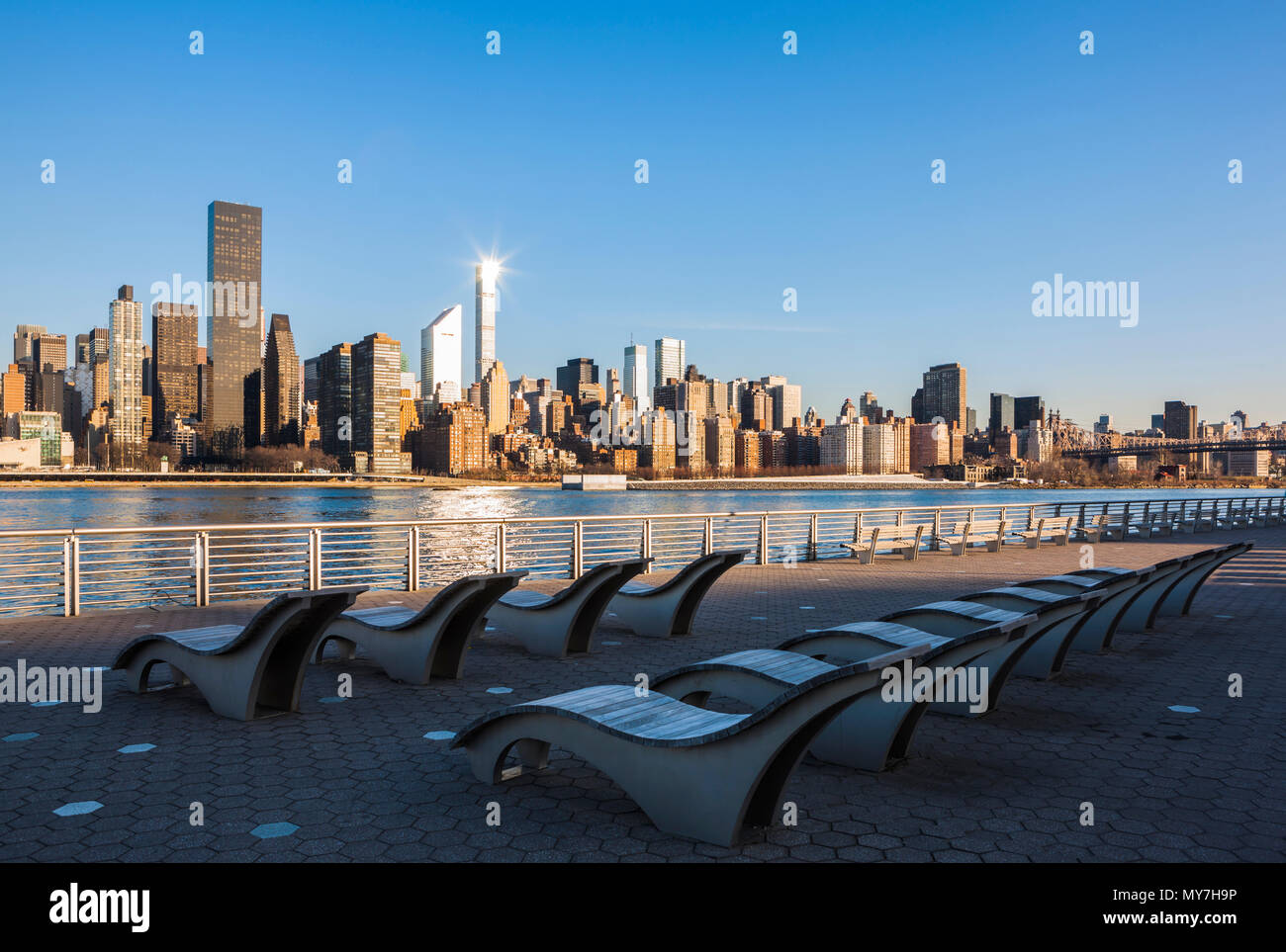 Skyline of Manhattan, View from Long Island City, Manhattan, New York City,  New York, USA Stock Photo - Alamy