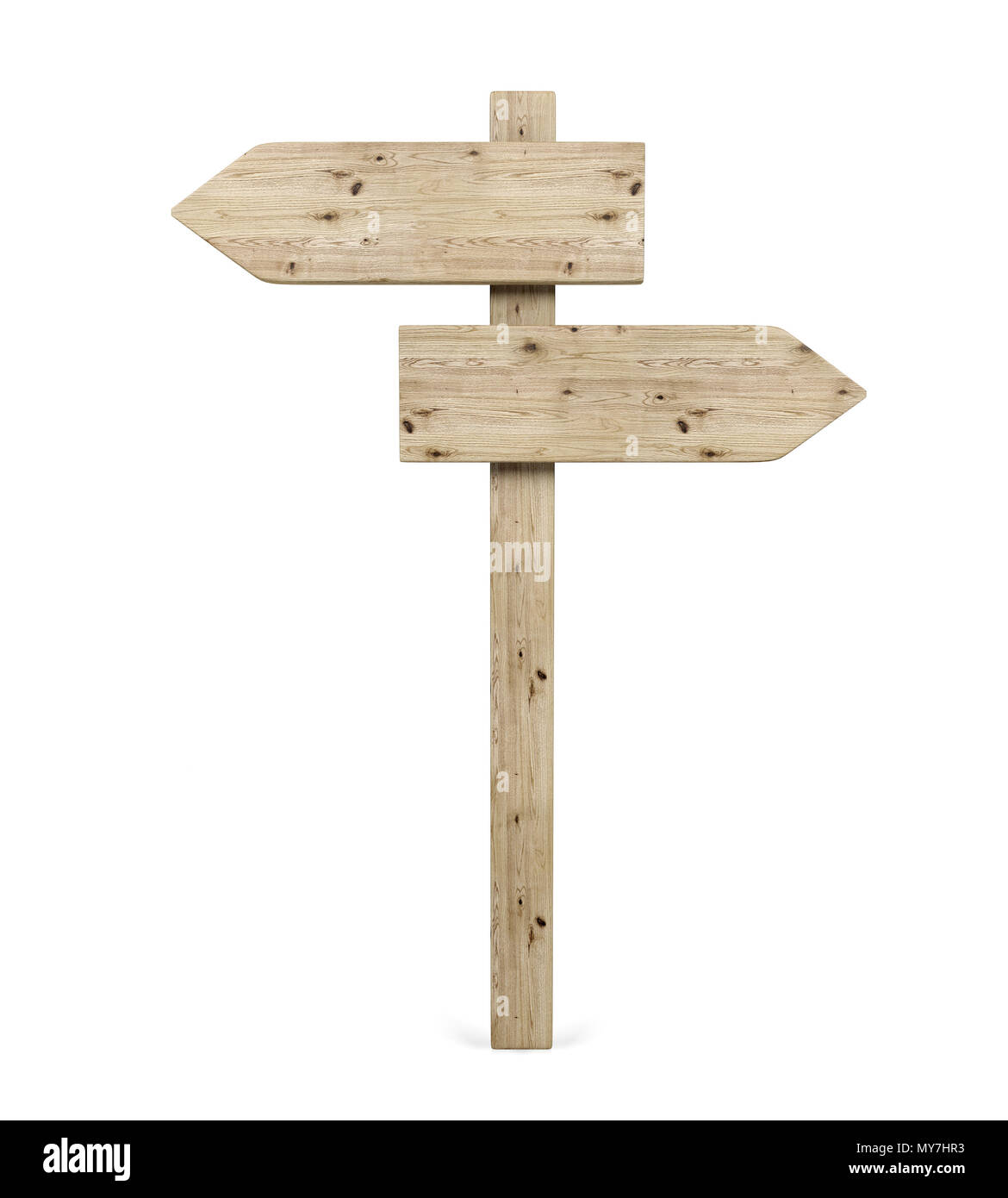 Blank Wood Boards Showing Opposite Directions Blank Opposite Direction Wooden Arrow Sign 3d Rendering
