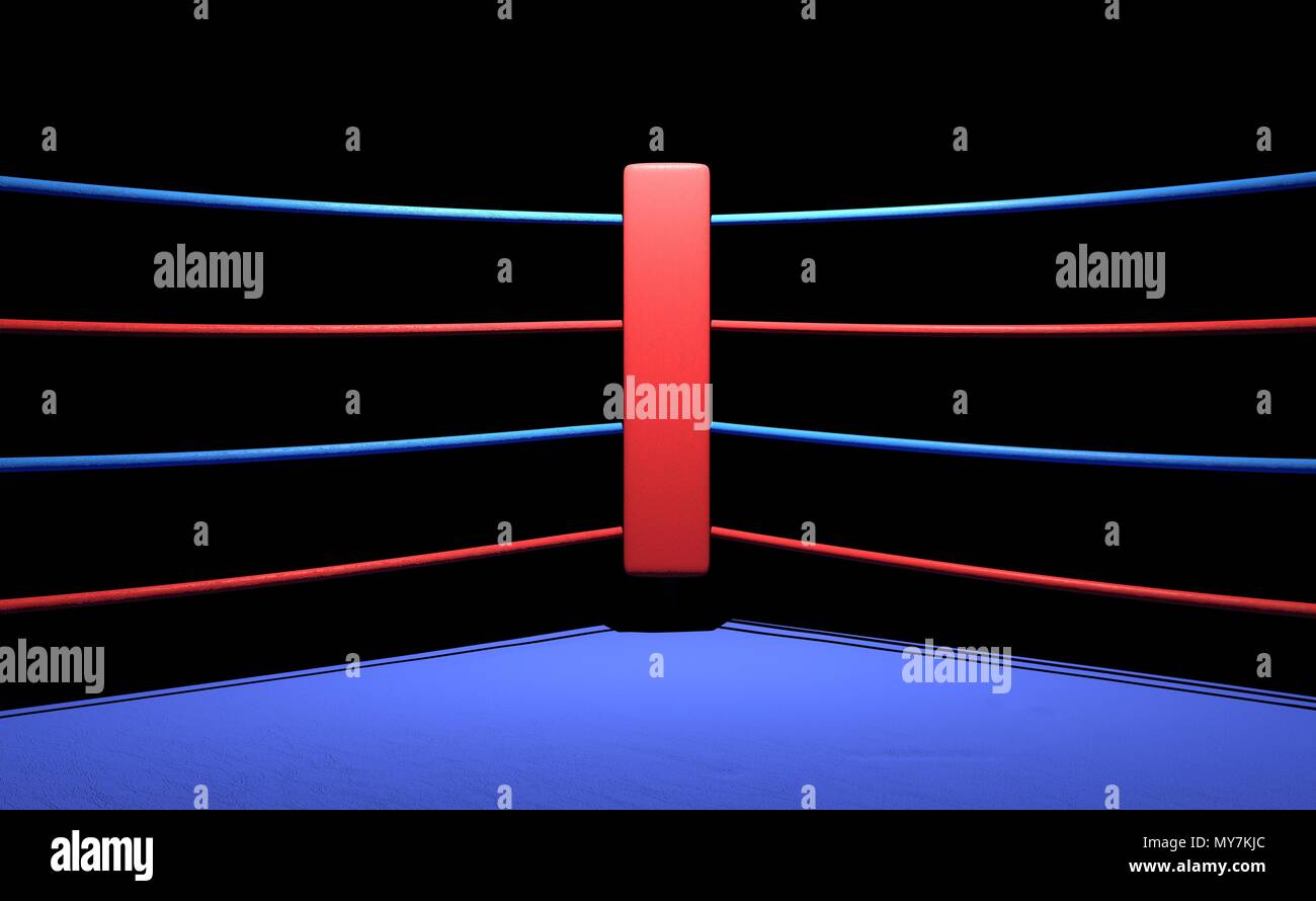 Boxing ring red corner in dark background Stock Photo Alamy