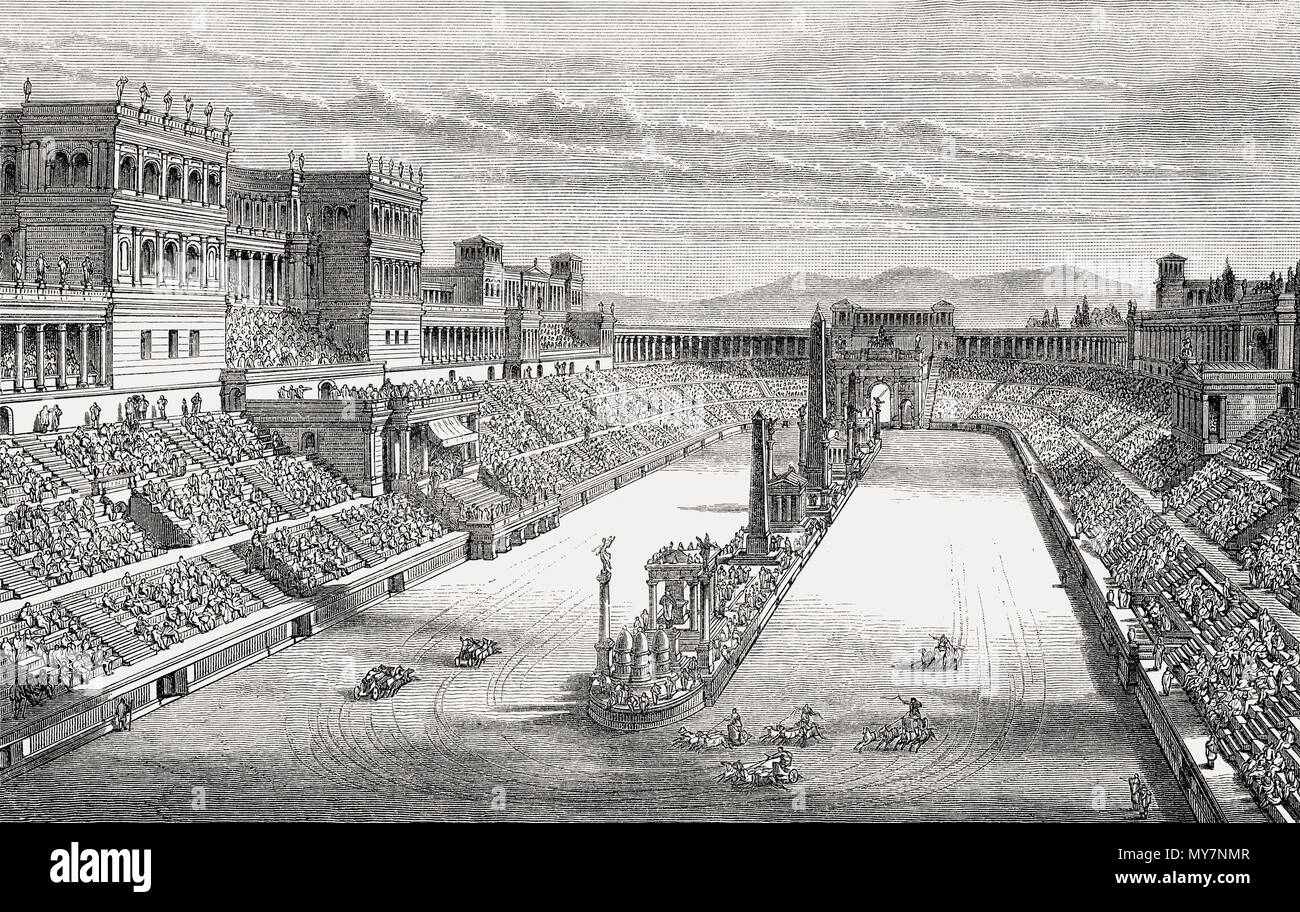 Reconstruction of the Circus Maximus in ancient Rome Stock Photo