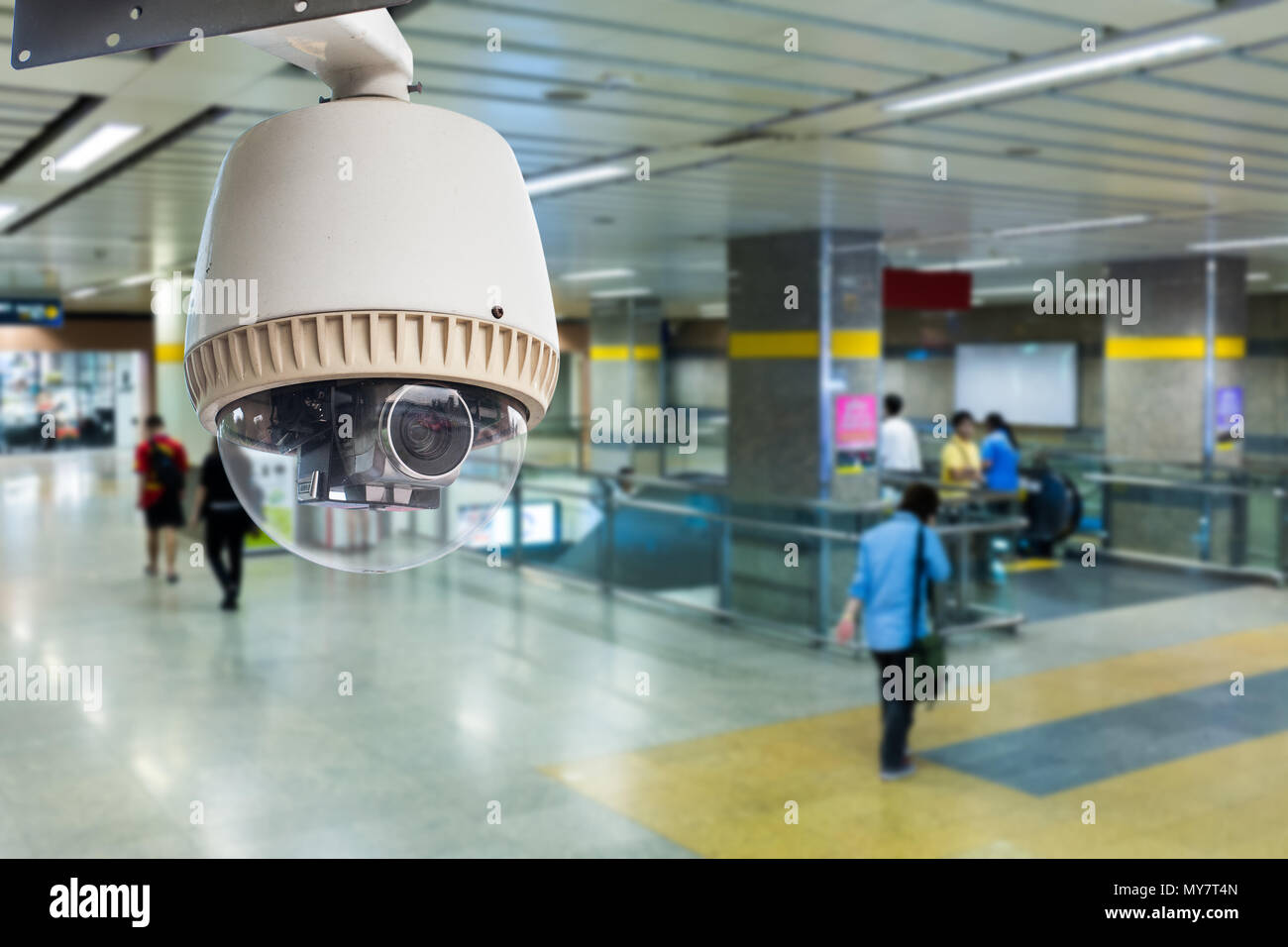 CCTV Camera Operating in side station Stock Photo Alamy