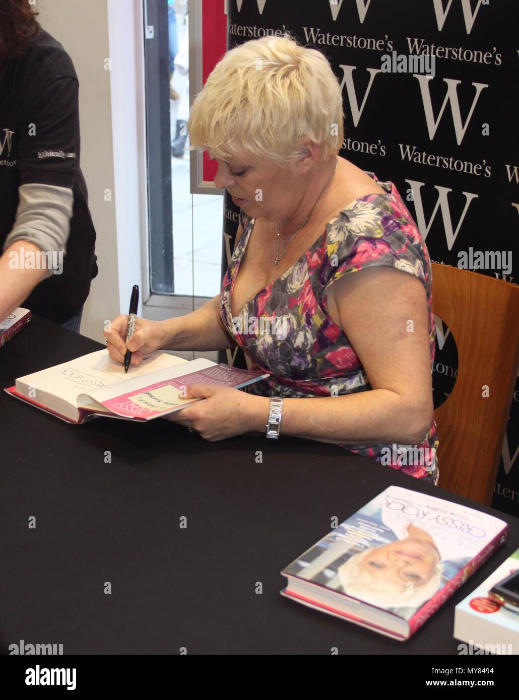 Liverpool,uk, Chrissy Rock signs copies of her autiobiography, credit Ian Fairbrother/Alamy stock photos Stock Photo