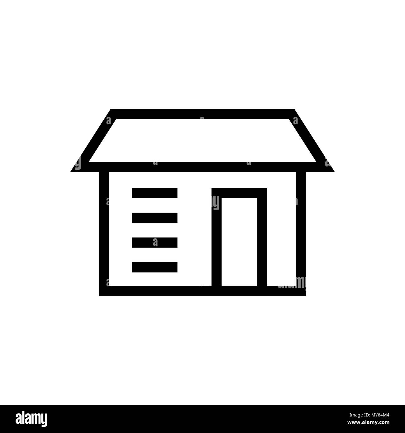 Building icon lined simple flat style illustration Stock Vector Image ...