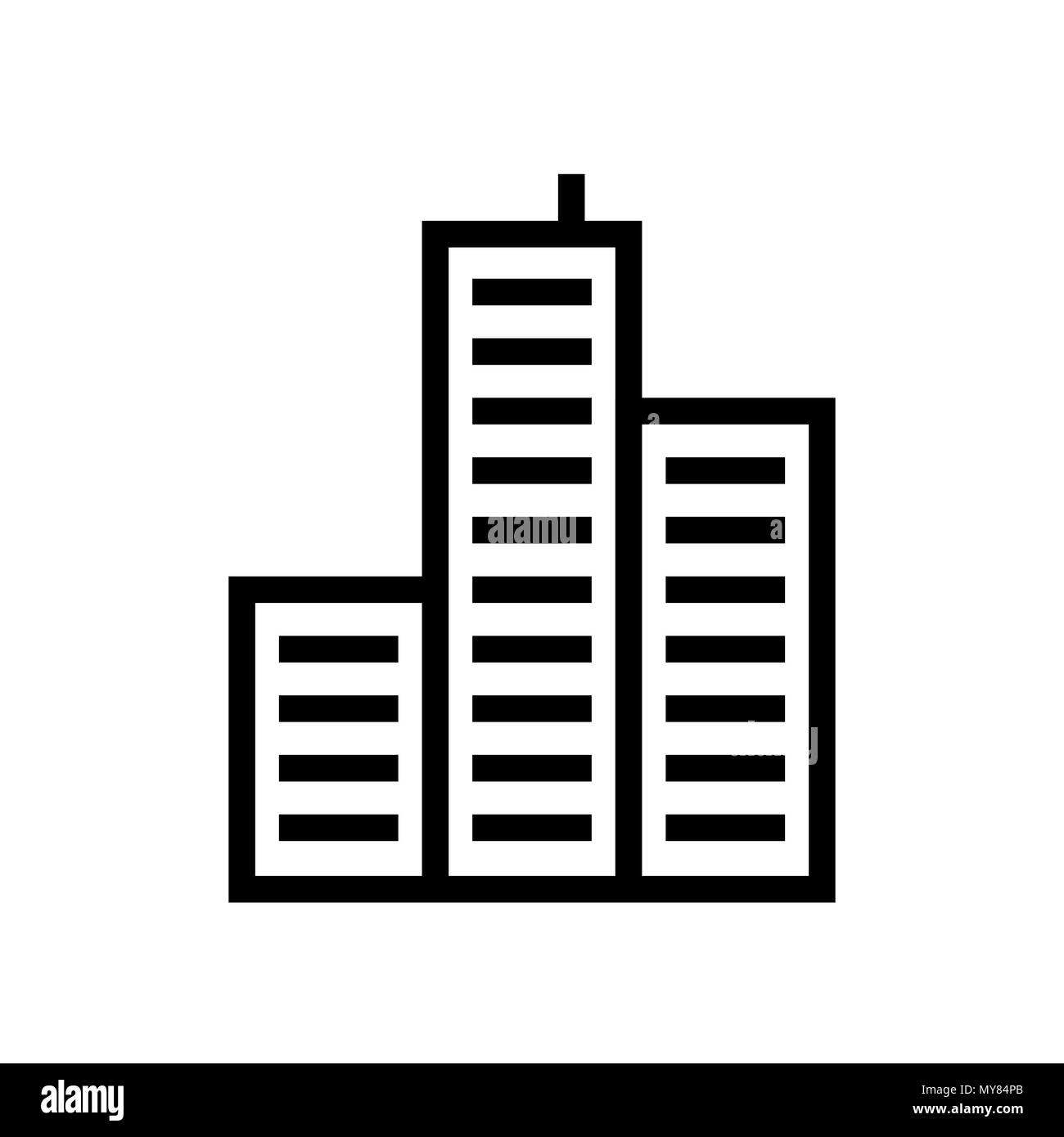 Building icon lined simple flat style illustration Stock Vector Image ...