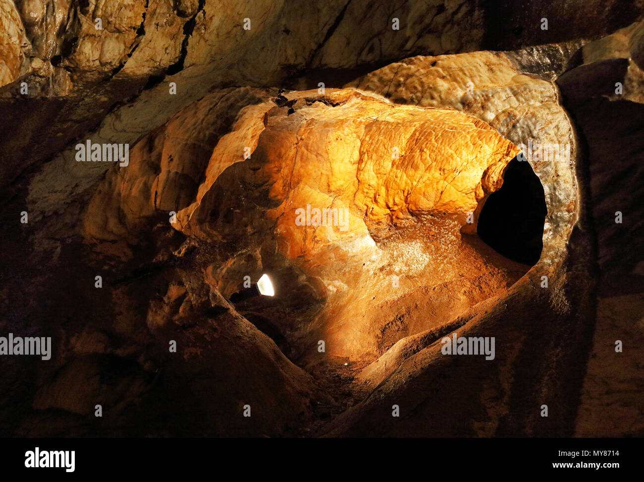 Ochtinska aragonitova jaskyna, Ochtinska aragonit cave, Slovakia Stock Photo