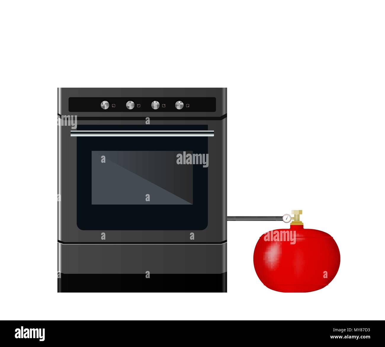 Kitchen gas stove with cylinder Stock Vector Image & Art Alamy