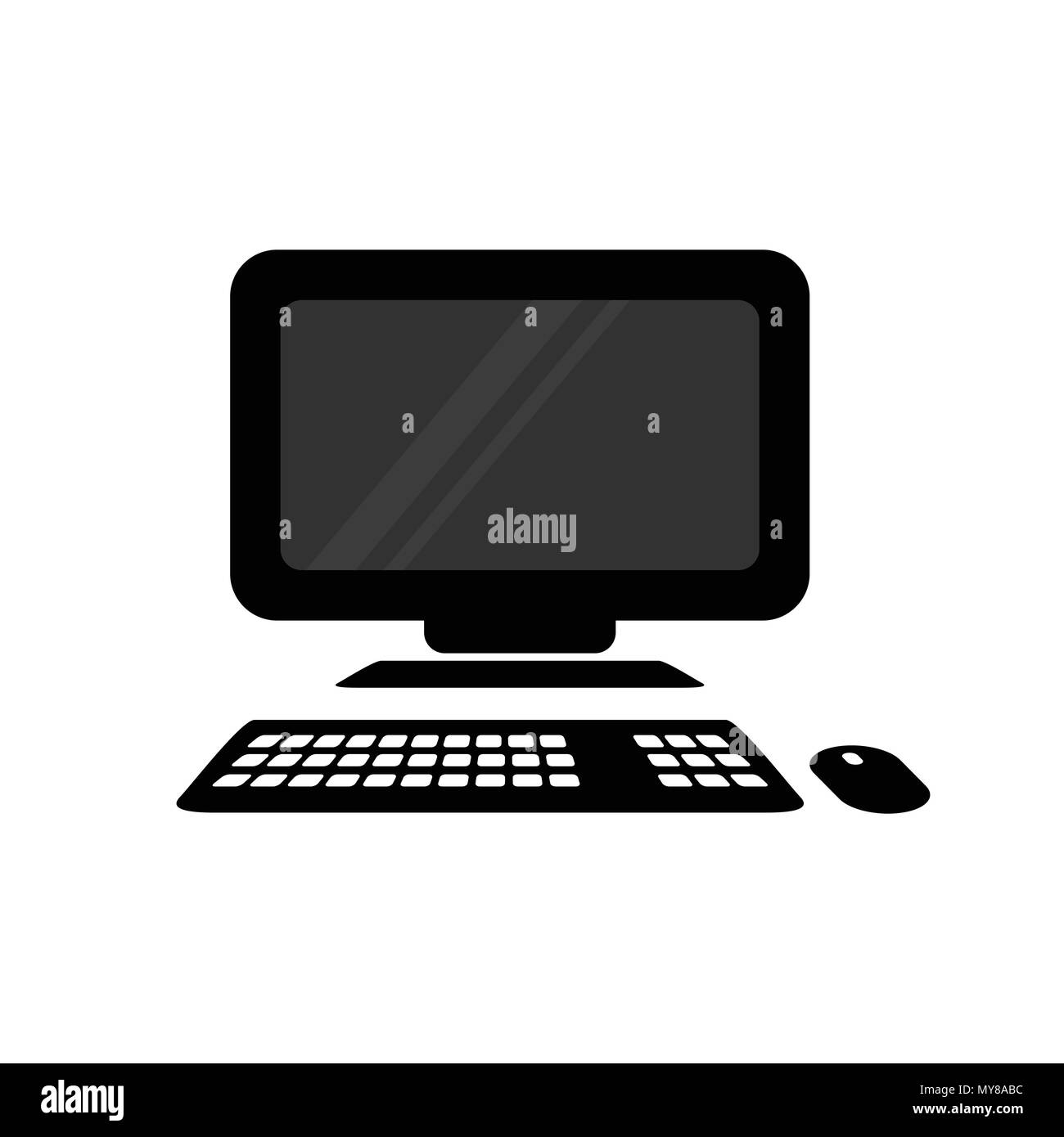 Desktop All In One PC Vector Symbol Graphic Logo Design Stock Vector