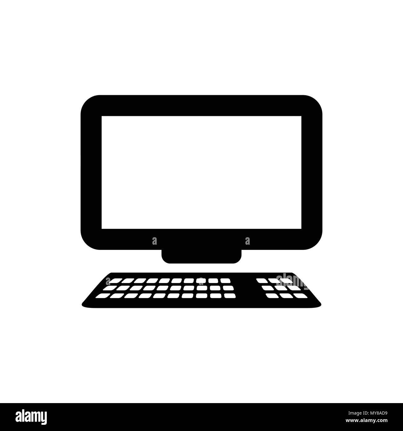 Desktop Computer Icon Vector Symbol Graphic Logo Design Stock Vector
