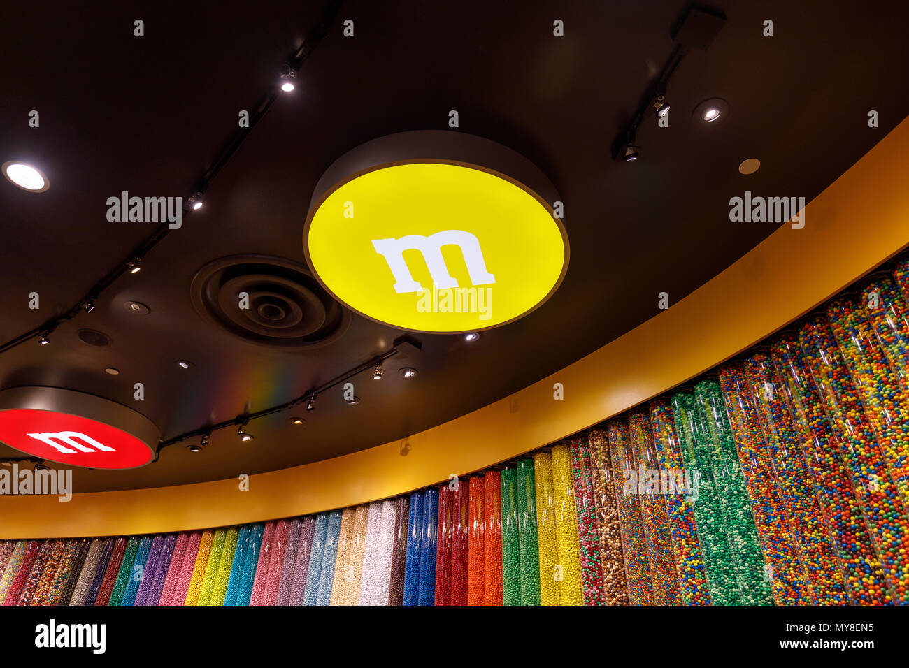 Las Vegas, Nevada May 28, 2018 M&M's World on Las Vegas Strip Stock