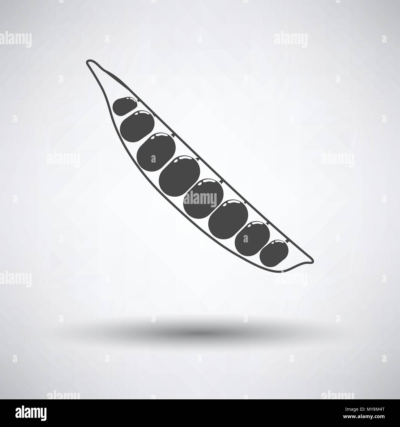 Pea icon on gray background, round shadow. Vector illustration Stock ...