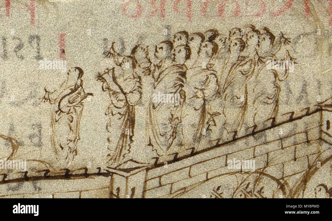 . English People singing praises to God, with citharalyre (left) and