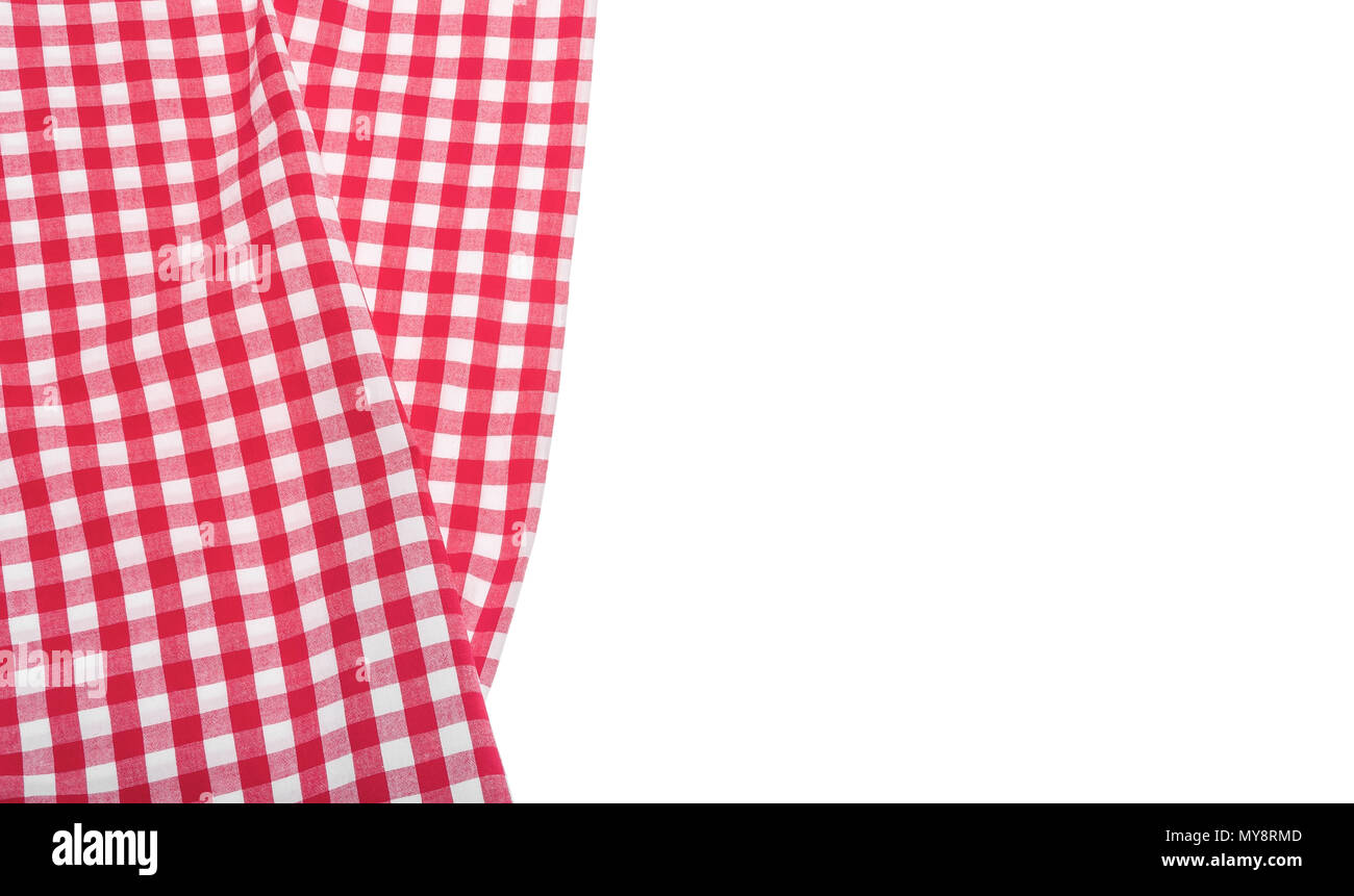Red checkered napkin. Stock Photo