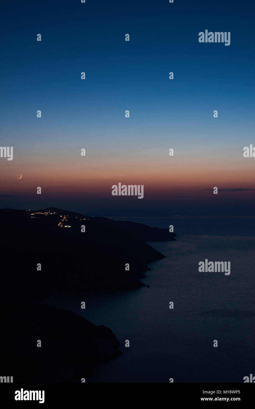 Greek Island Sunset Cyclades Stock Photo