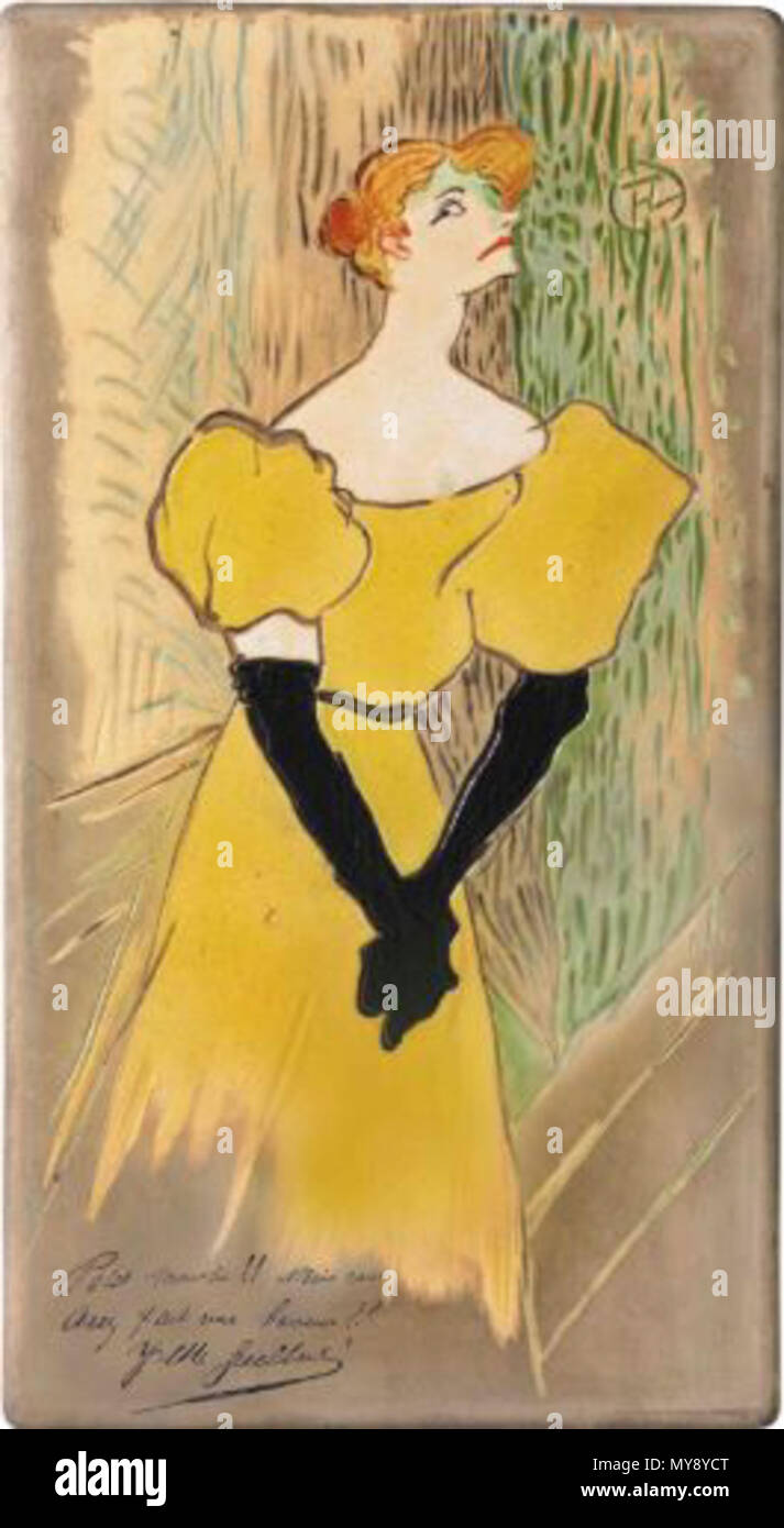 . Yvette Guilbert . Conceived in 1895 573 Yvette Guilbert Henri de Toulouse-Lautrec Stock Photo