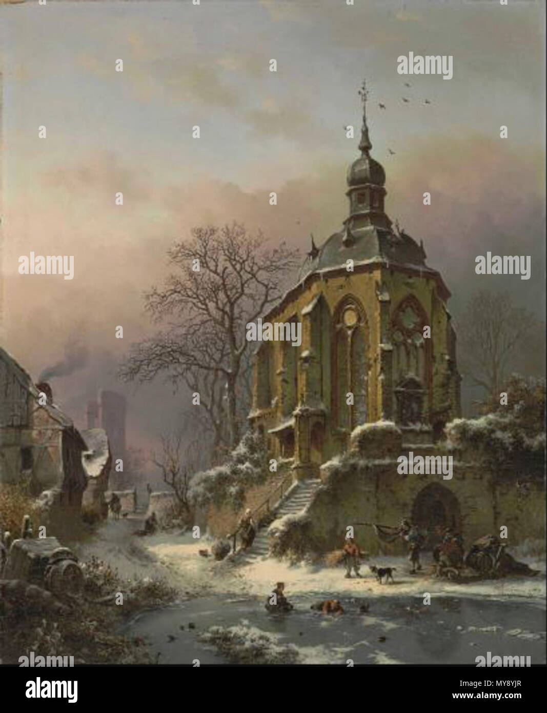 . Figures at Work in a Winter Landscape, an Approaching Storm Beyond 179 Figures at Work in a Winter Landscape, an Approaching Storm Beyond Stock Photo