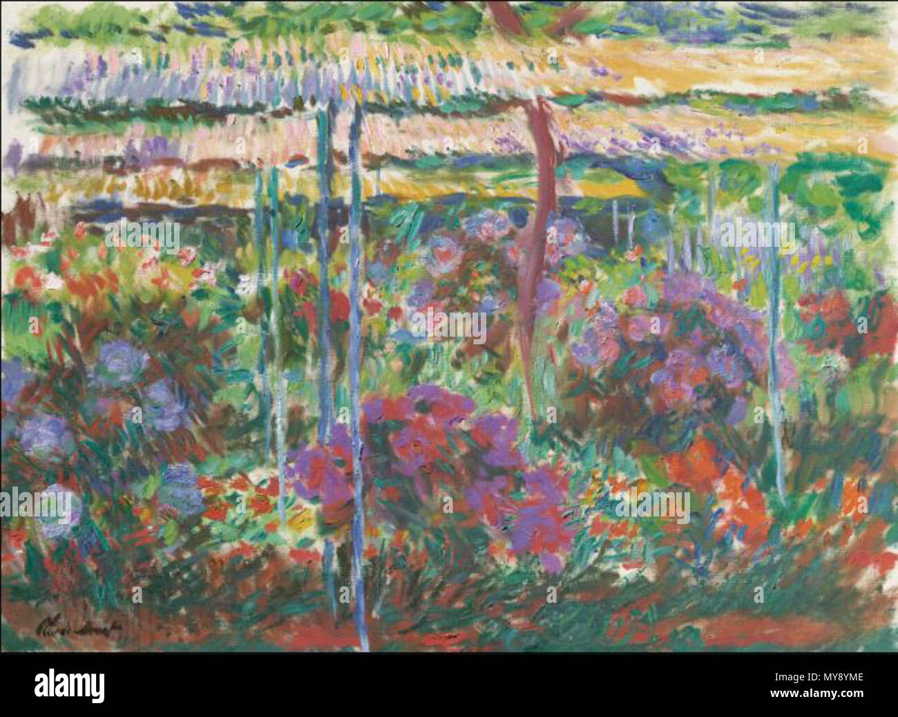 . Pivoines . stamped again 'Claude Monet' (Lugt 1819b; on the reverse) . Painted in 1887 114 Claude Monet Pivoines Stock Photo
