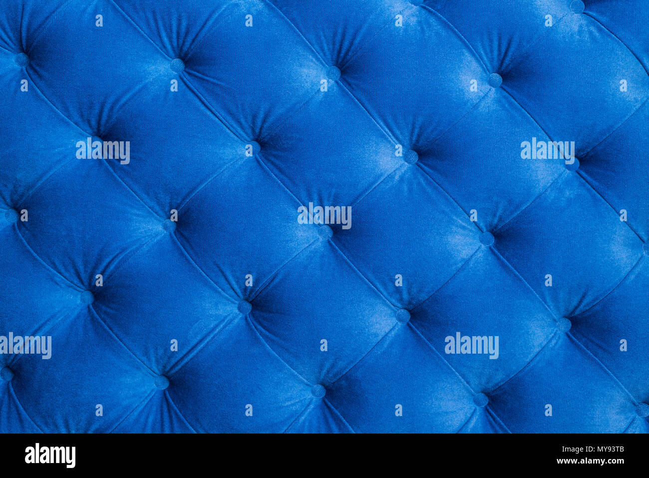 The surface is sheathed with blue material Stock Photo