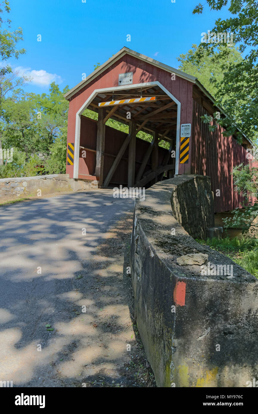 Leola, PA, USA June 5, 2018 The Zook’s Mill Covered Bridge, built in