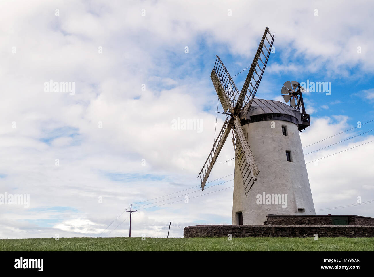 A very old windmill found at Ballycopeland, Millisle. Stock Photo