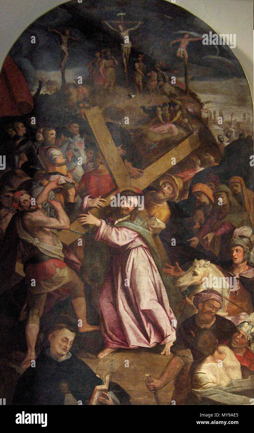. Christ bearing the Cross . 8 April 2006. JoJan 456 Rimini197 Stock Photo