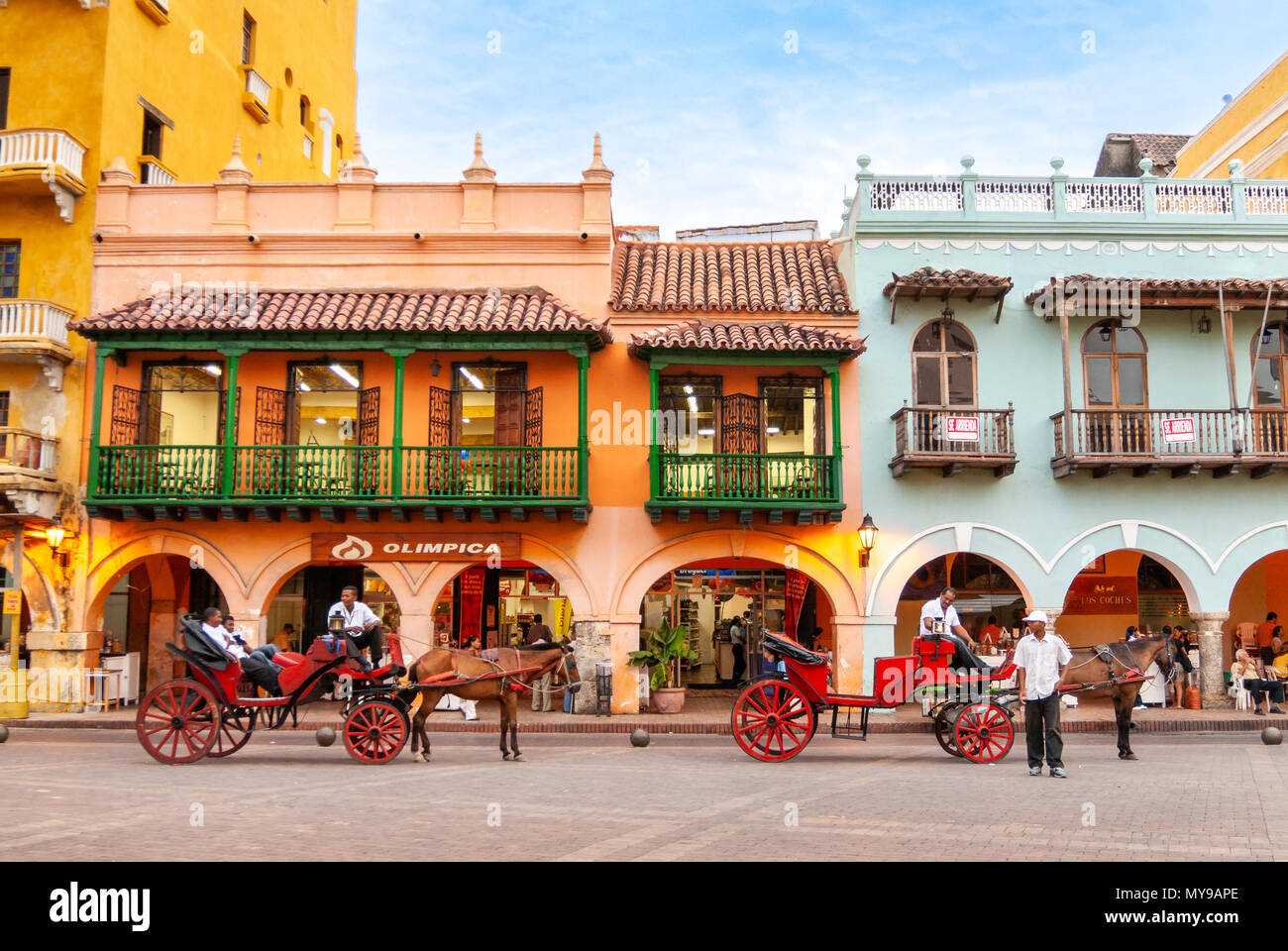 Plaza de los Coches, Cartagena de Indias, Colombia Stock Photo - Alamy