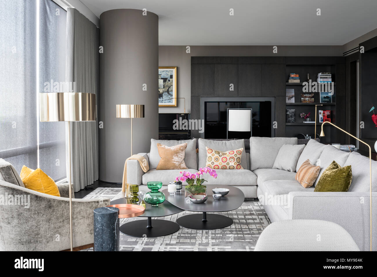 'Sofa in modern apartment in New York City, USA' Stock Photo