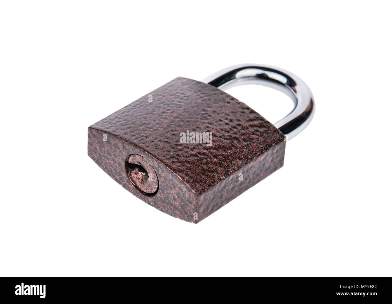 Iron a padlock isolated on white background Stock Photo - Alamy