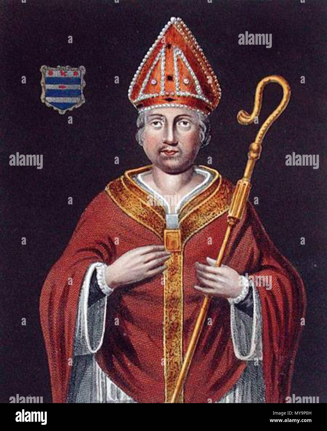 . English: Richard Fleming, Archbishop of York . early 19th century. Rudolph Ackermann 48 Archbishop Richard Fleming Stock Photo