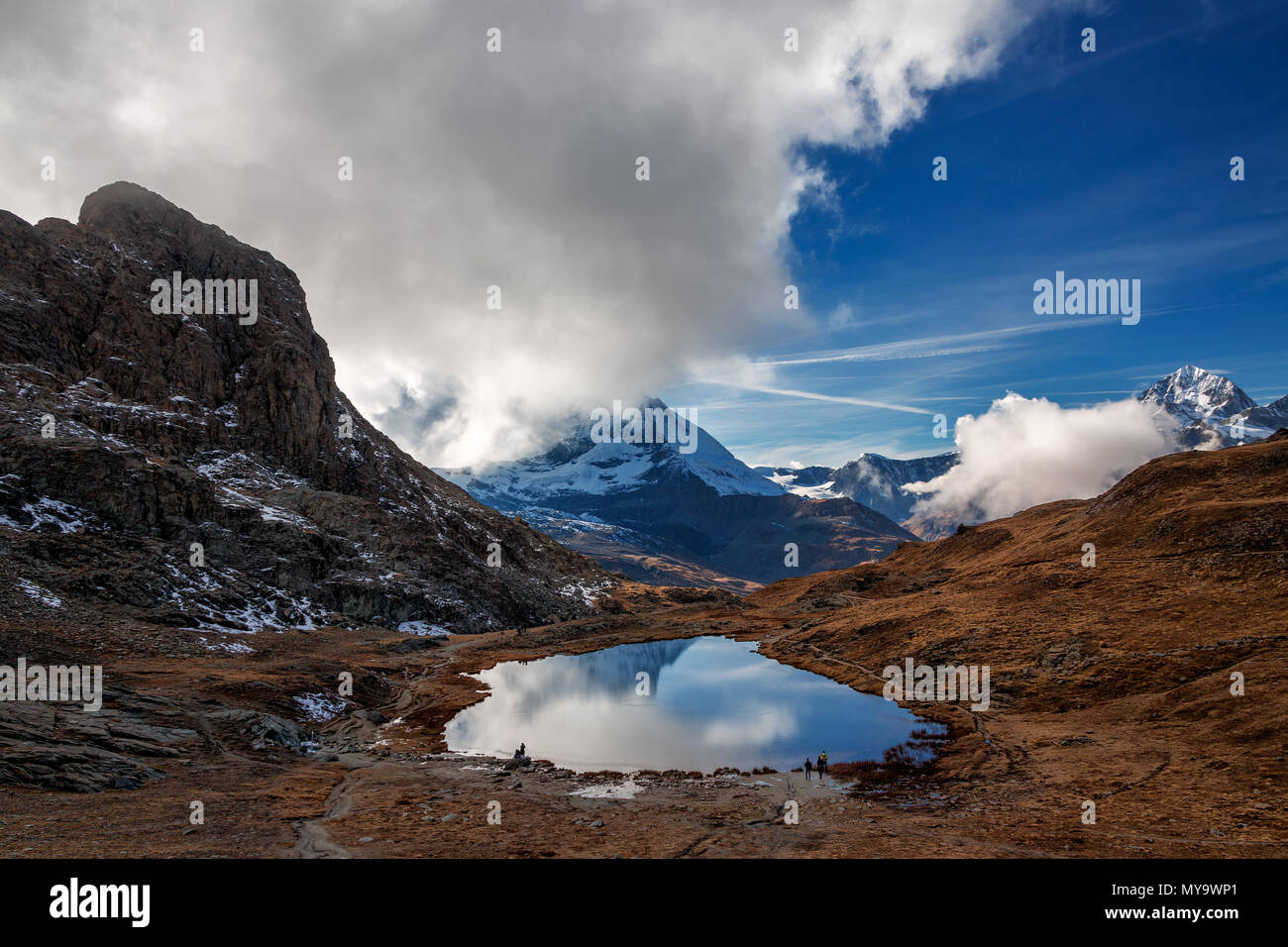 The Alpine region of Switzerland, Riffelsee. Stock Photo