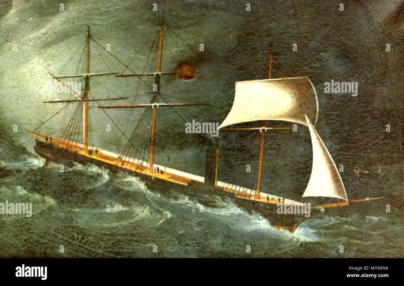 .  . Pintura que pertenece a la Marina de Guerra del Perú, buque de guerra 62 BAP Amazonas Stock Photo