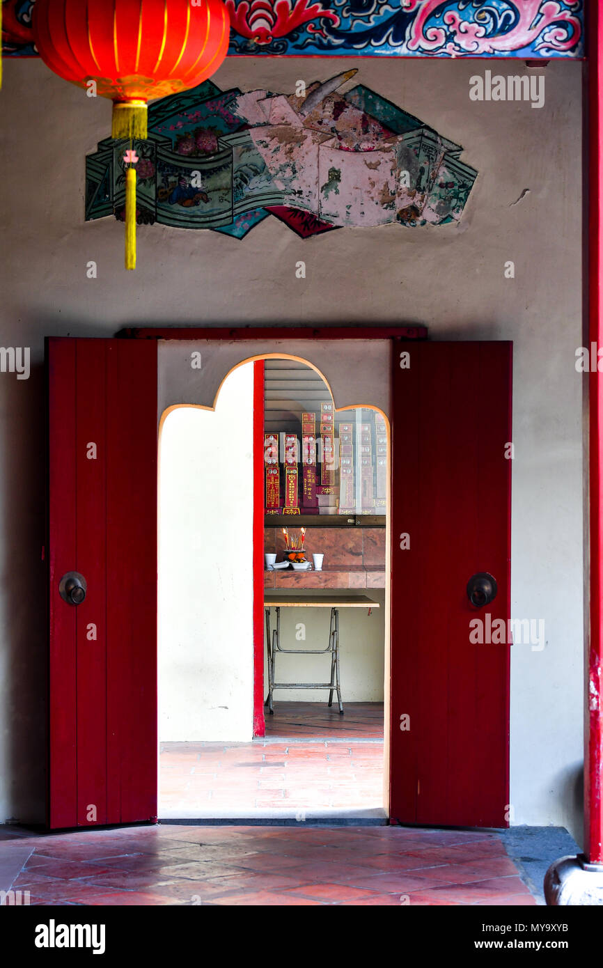 oriental red door Stock Photo