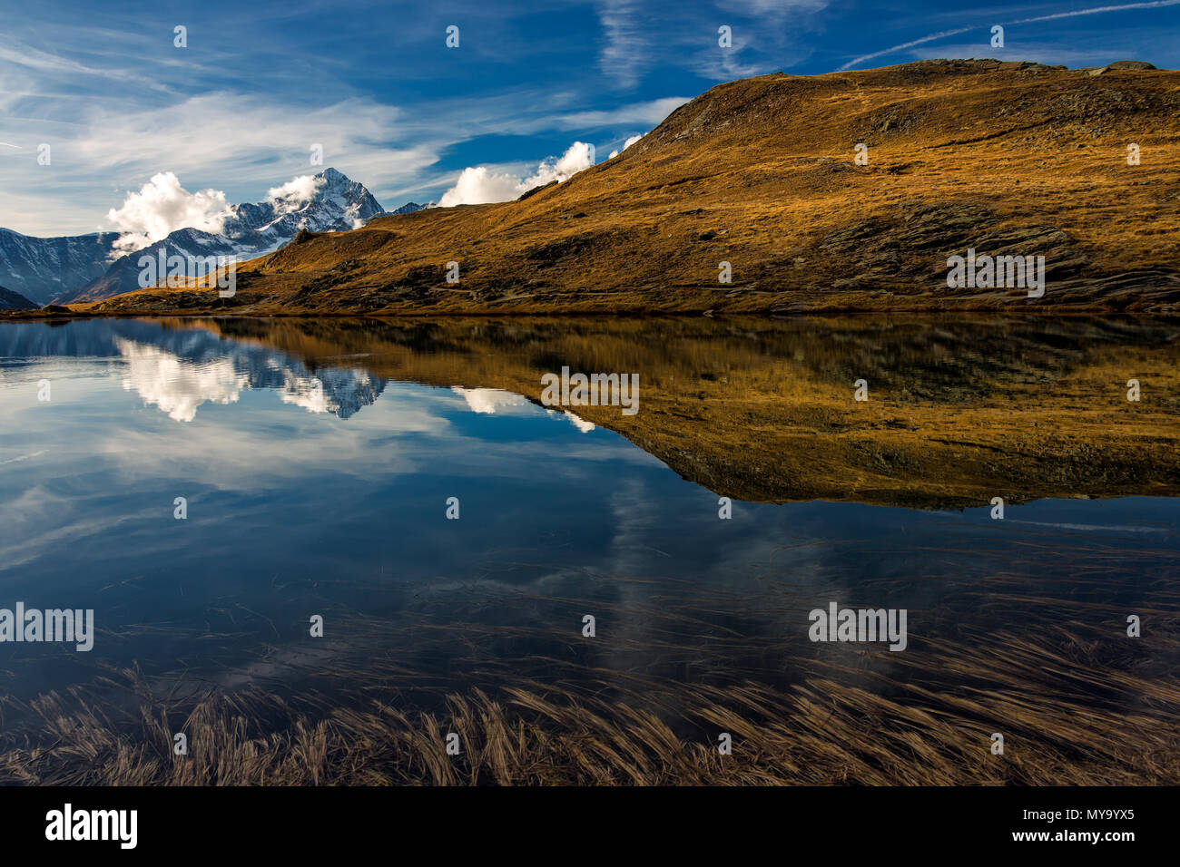 The Alpine region of Switzerland, Riffelsee. Stock Photo
