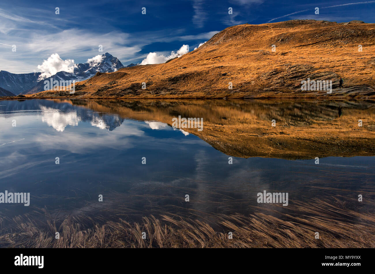 The Alpine region of Switzerland, Riffelsee. Stock Photo