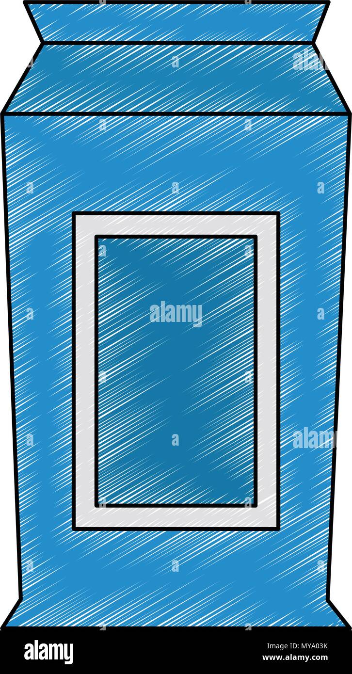 Milk box isolated scribble Stock Vector