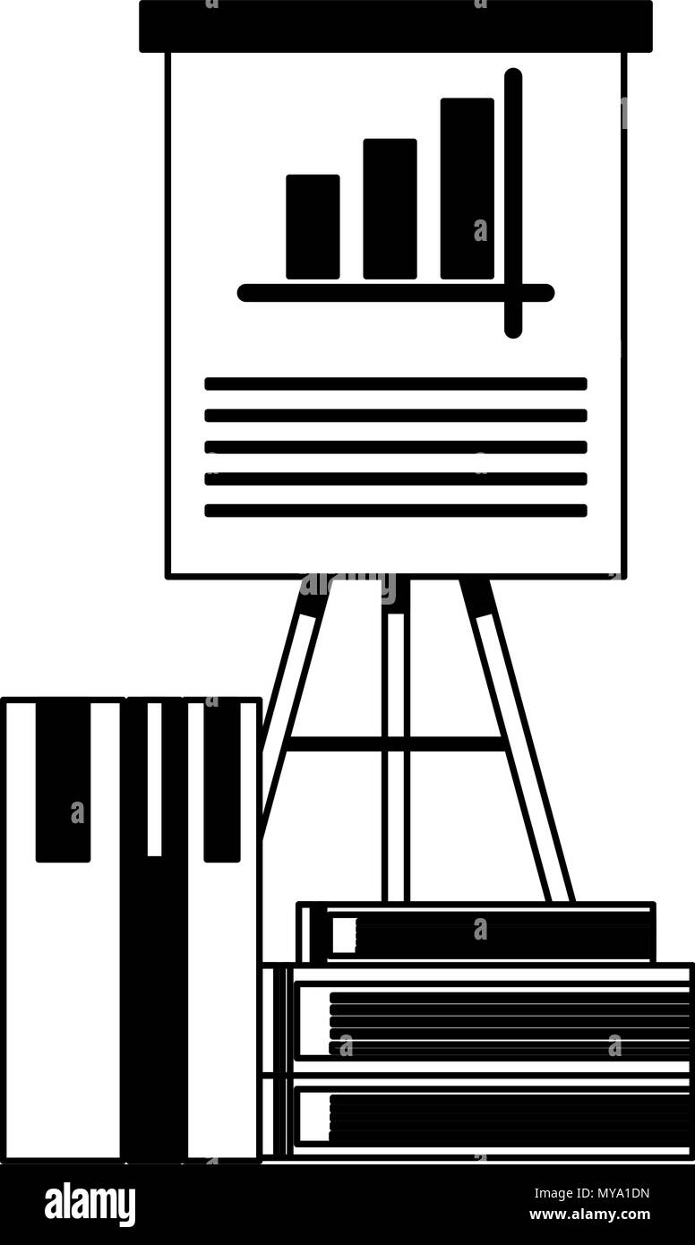 vector black and white statistical chart graph,... Statistics with files in black and white colors Stock Vector Image ...