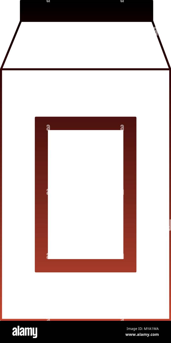 Milk box isolated red lines Stock Vector