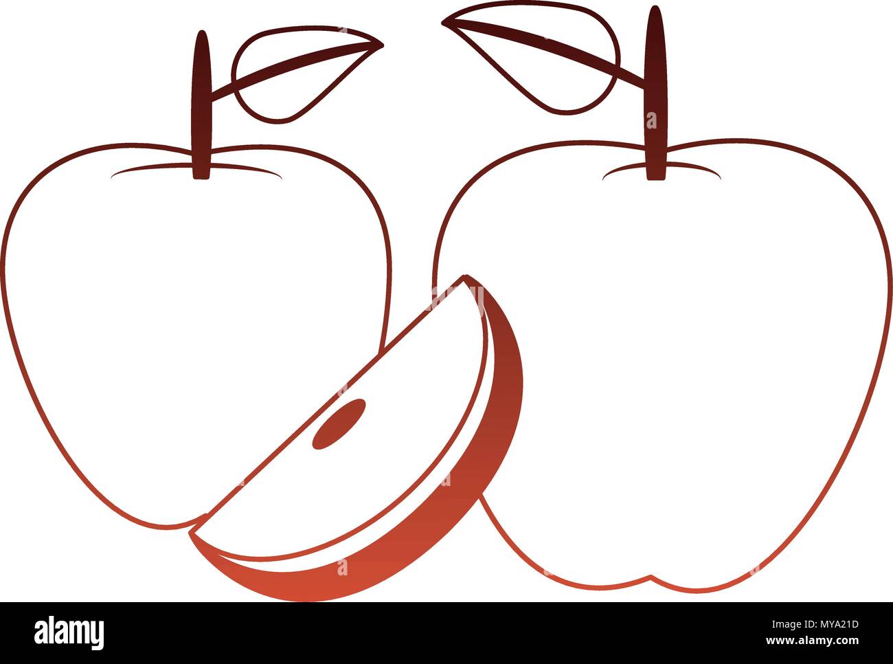 Apples delicious fruit red lines Stock Vector Image & Art Alamy