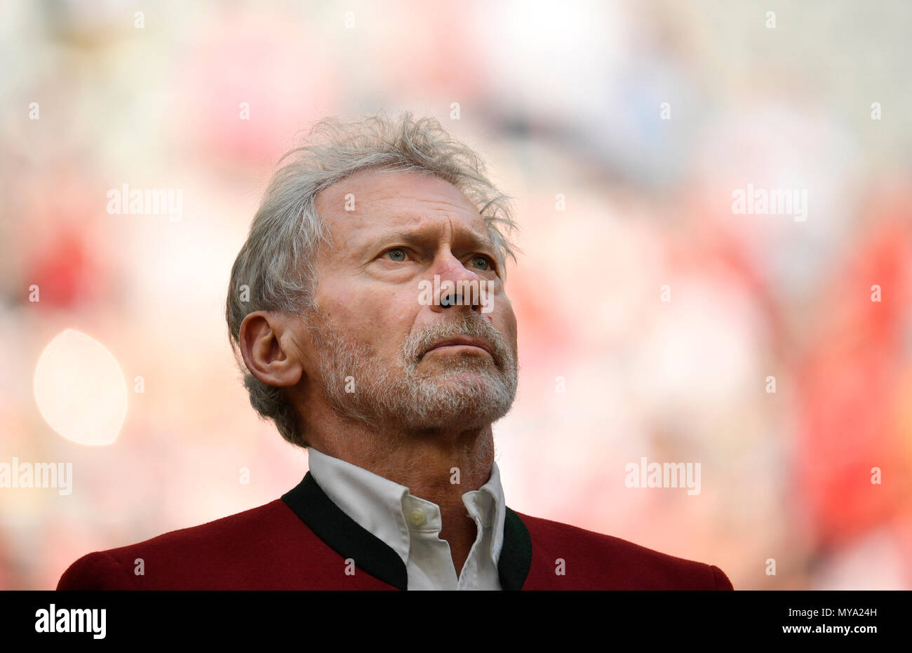 Former Paul Breitner FC Bayern Munich, Portrait, Allianz Arena, Munich, Bavaria, Germany Stock Photo