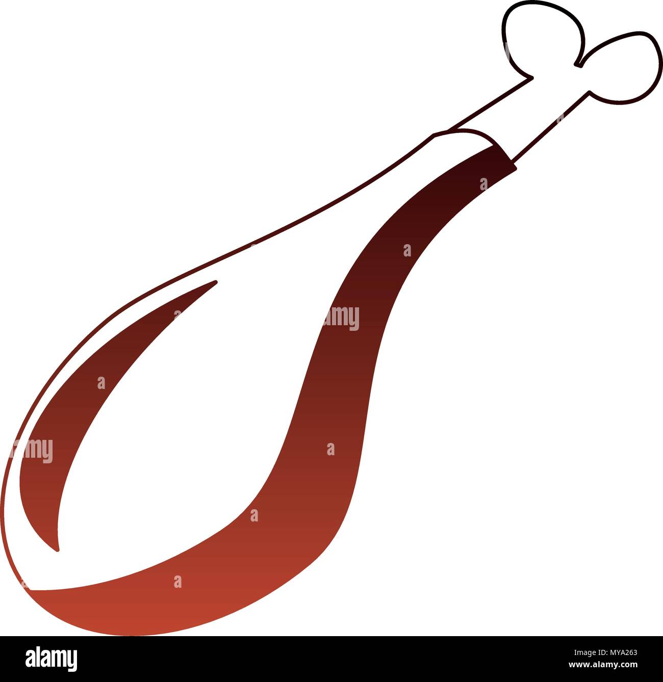 Chicken thigh isolated red lines Stock Vector Image & Art Alamy